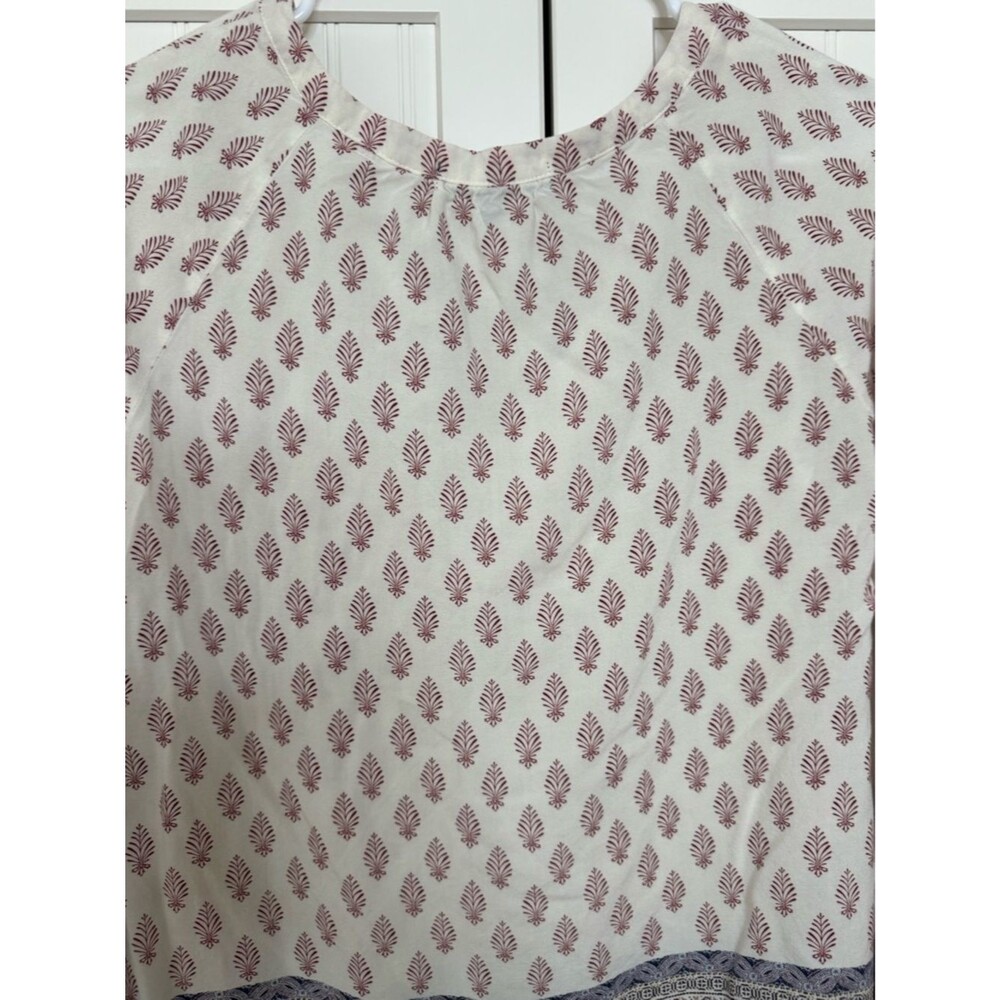 Sanctuary Anthropologie Boho Peasant Tunic; Ivory and Burgundy - Size M - Picture 5 of 6